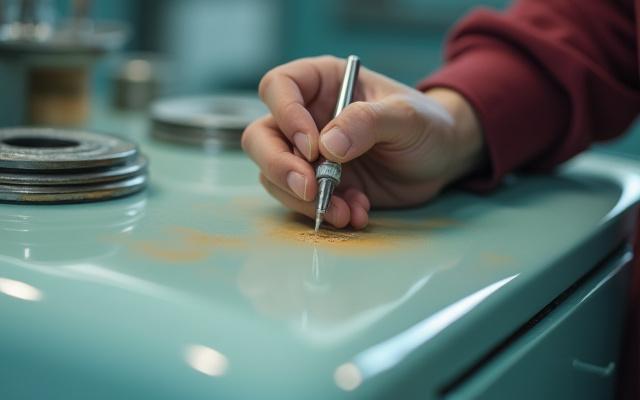 पिगमेंट बहाली के तहत एक उपकरण की सतह